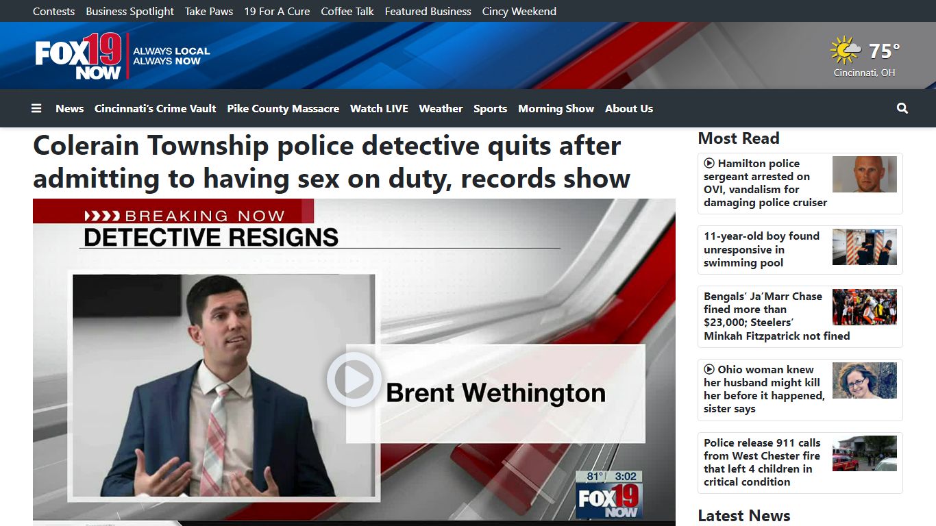 Colerain Township police detective quits after admitting to having sex ...